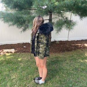 Mr and mrs replica fur army coat